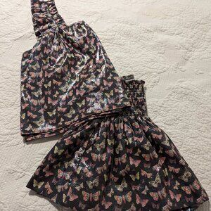 QOS Black Butterfly Short Set